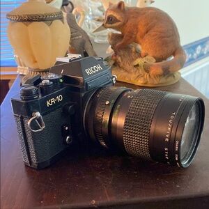 Ricoh KR-10 with additional lenses.